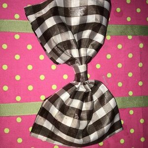 Giant white and brown bow